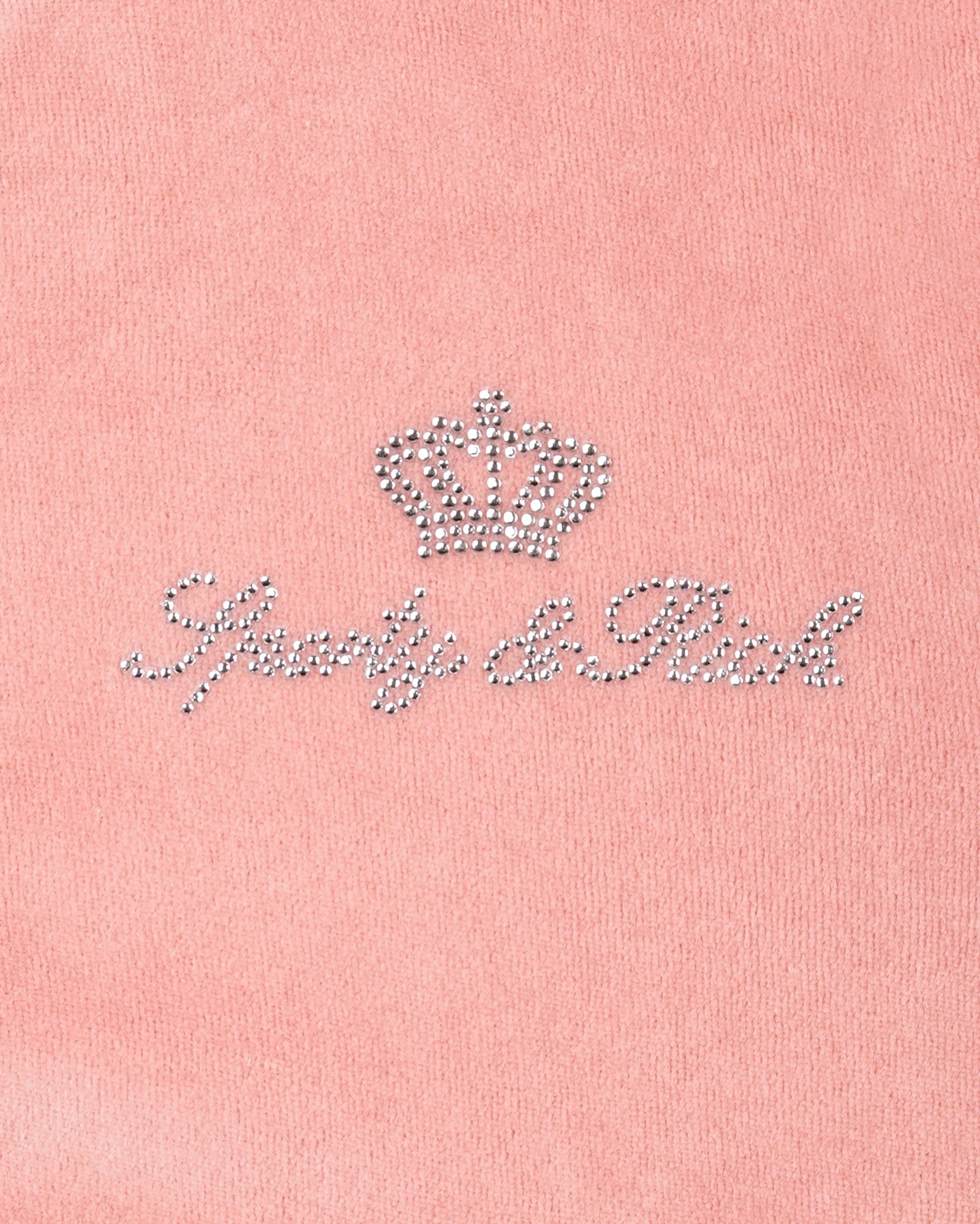 Juicy Script Velour Zip Hoodie - Rose