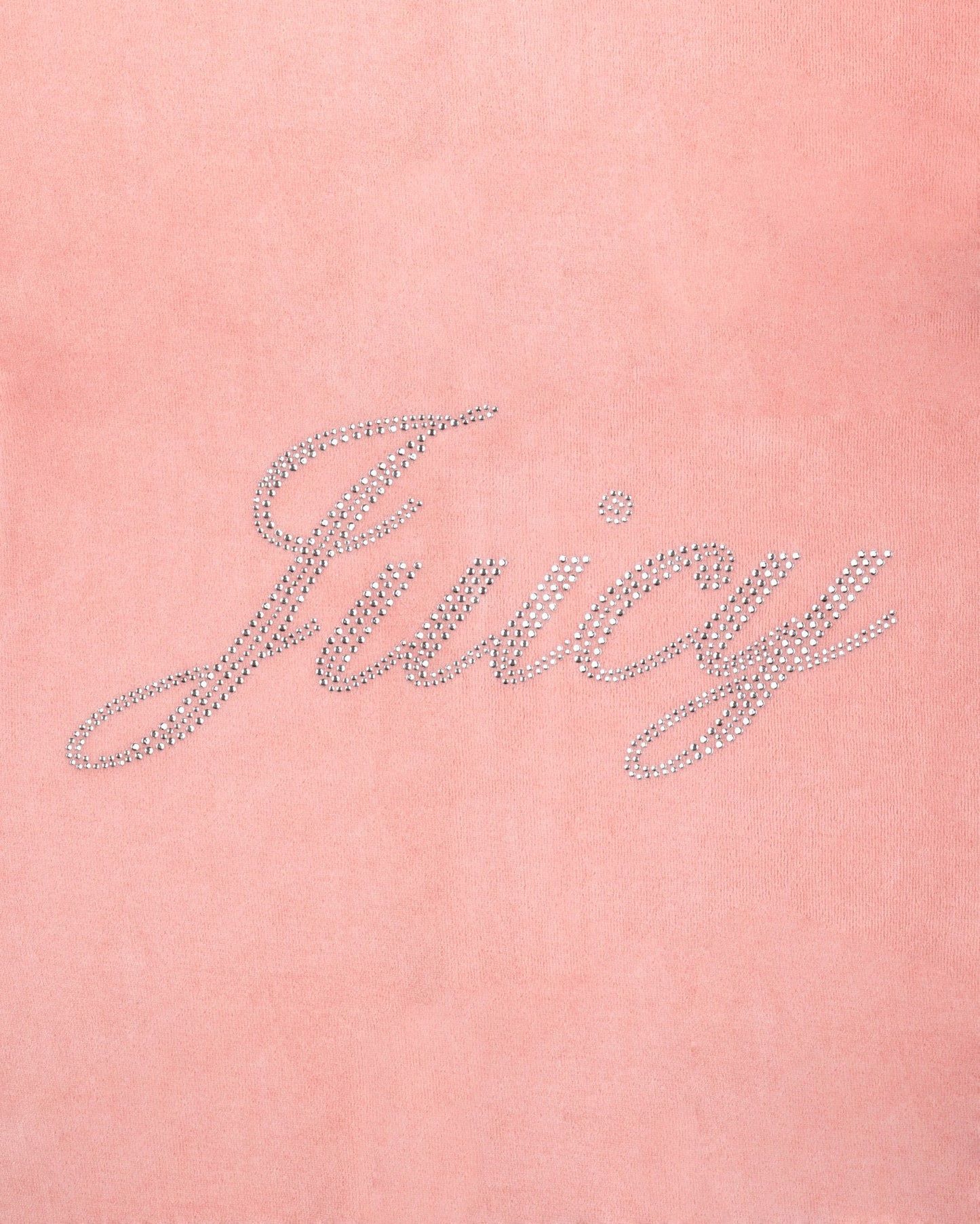 Juicy Script Velour Zip Hoodie - Rose