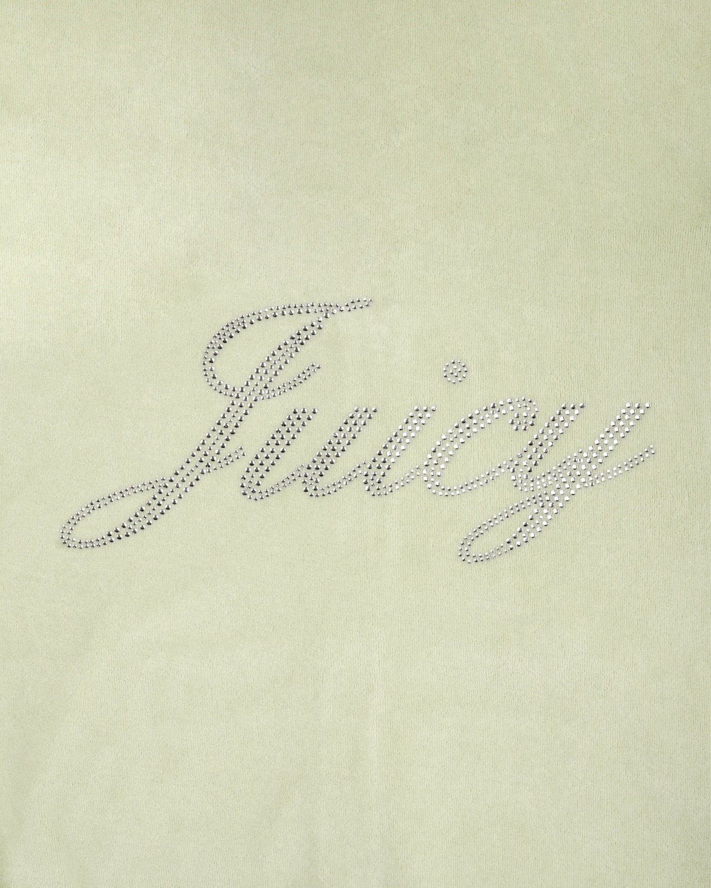 Juicy Script Velour Zip Hoodie - Sage