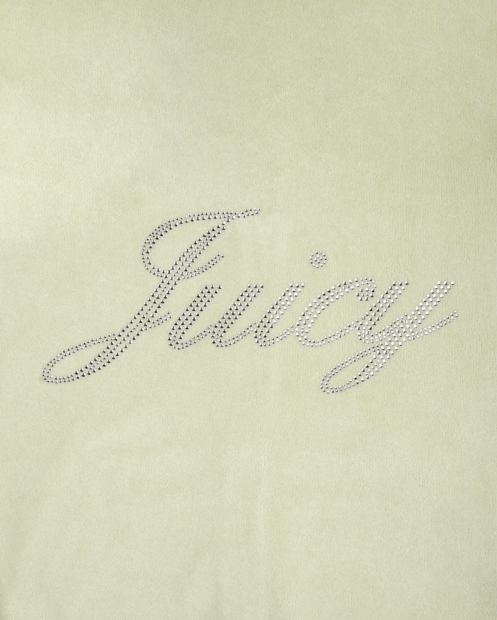Juicy Script Velour Zip Hoodie - Sage