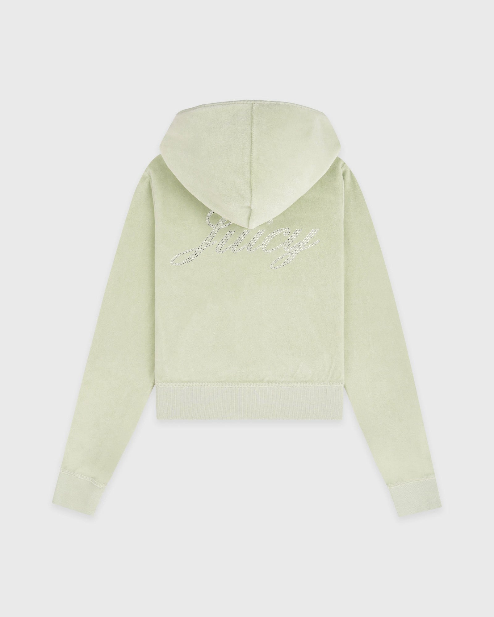 Juicy Script Velour Zip Hoodie - Sage