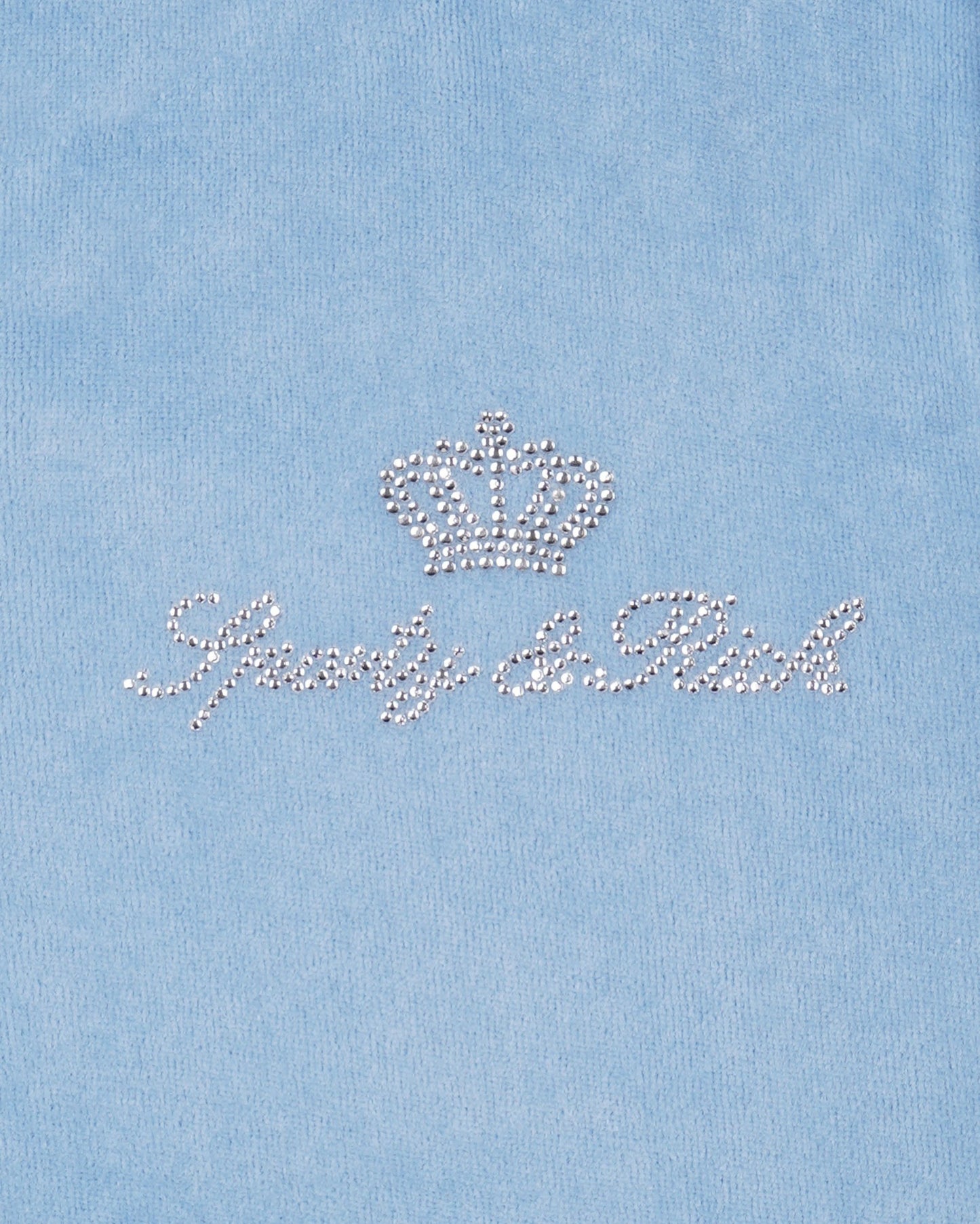 Juicy Script Velour Zip Hoodie - Sky Blue
