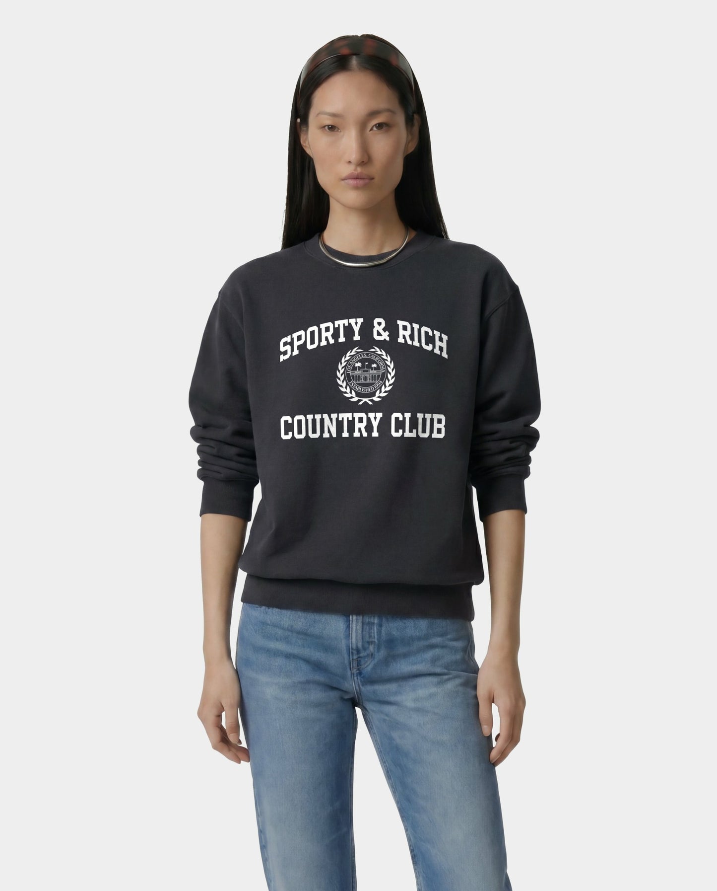 Varsity Crest Crewneck - Carbon