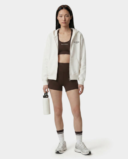 SR Sport Embroidered Zip Hoodie - Ecru