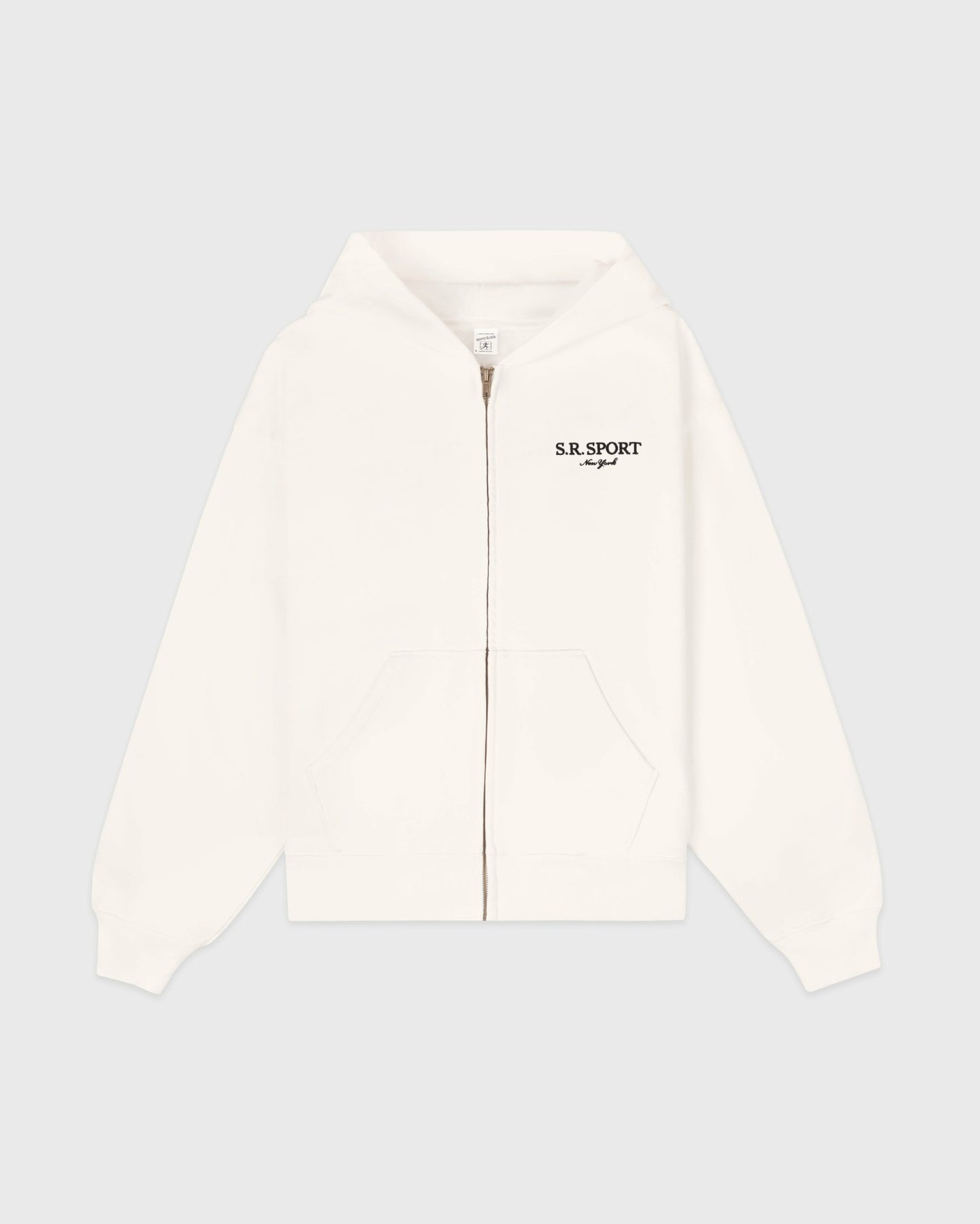 SR Sport Embroidered Zip Hoodie - Ecru