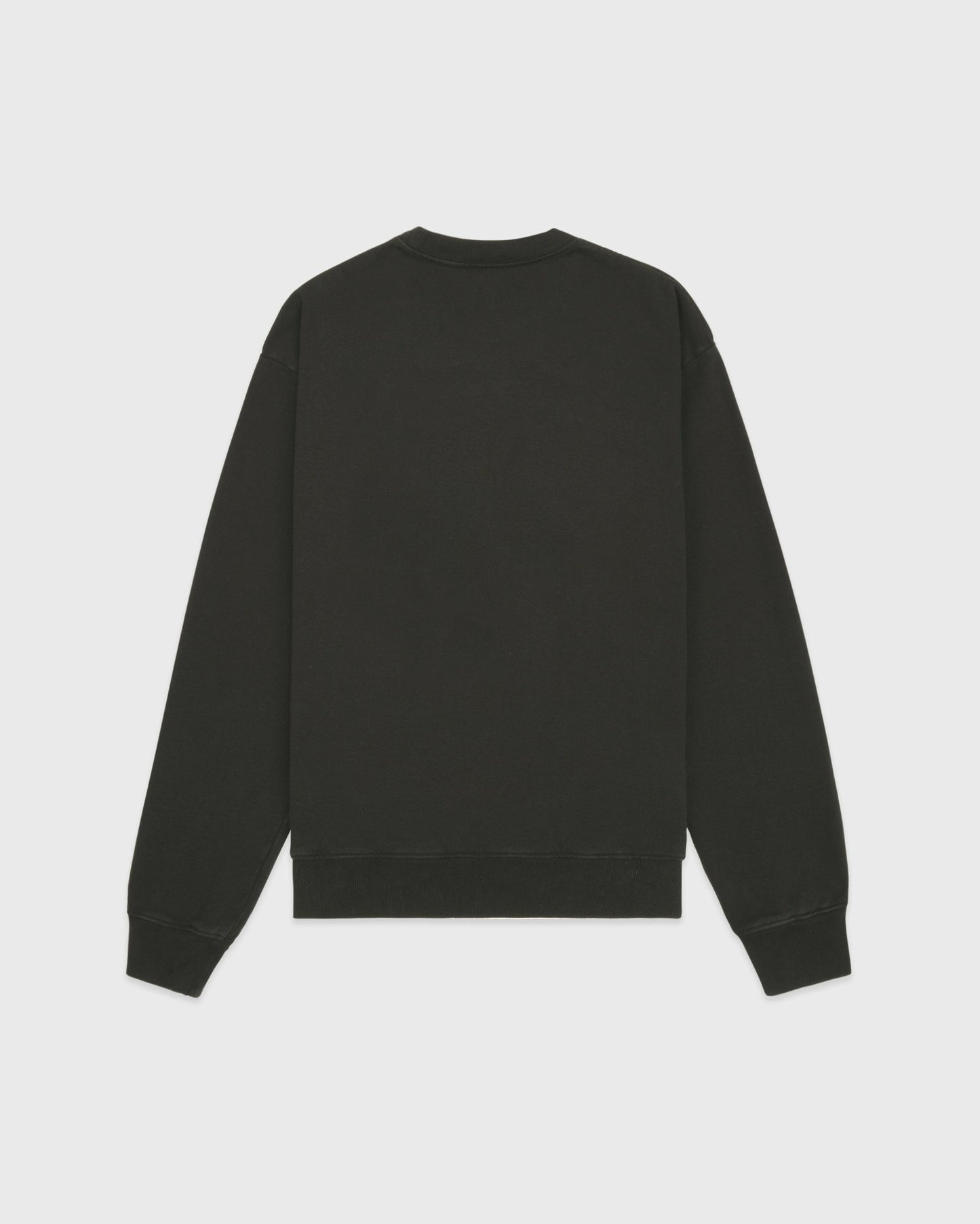 Serif Logo Embroidered Crewneck - Faded Black/White