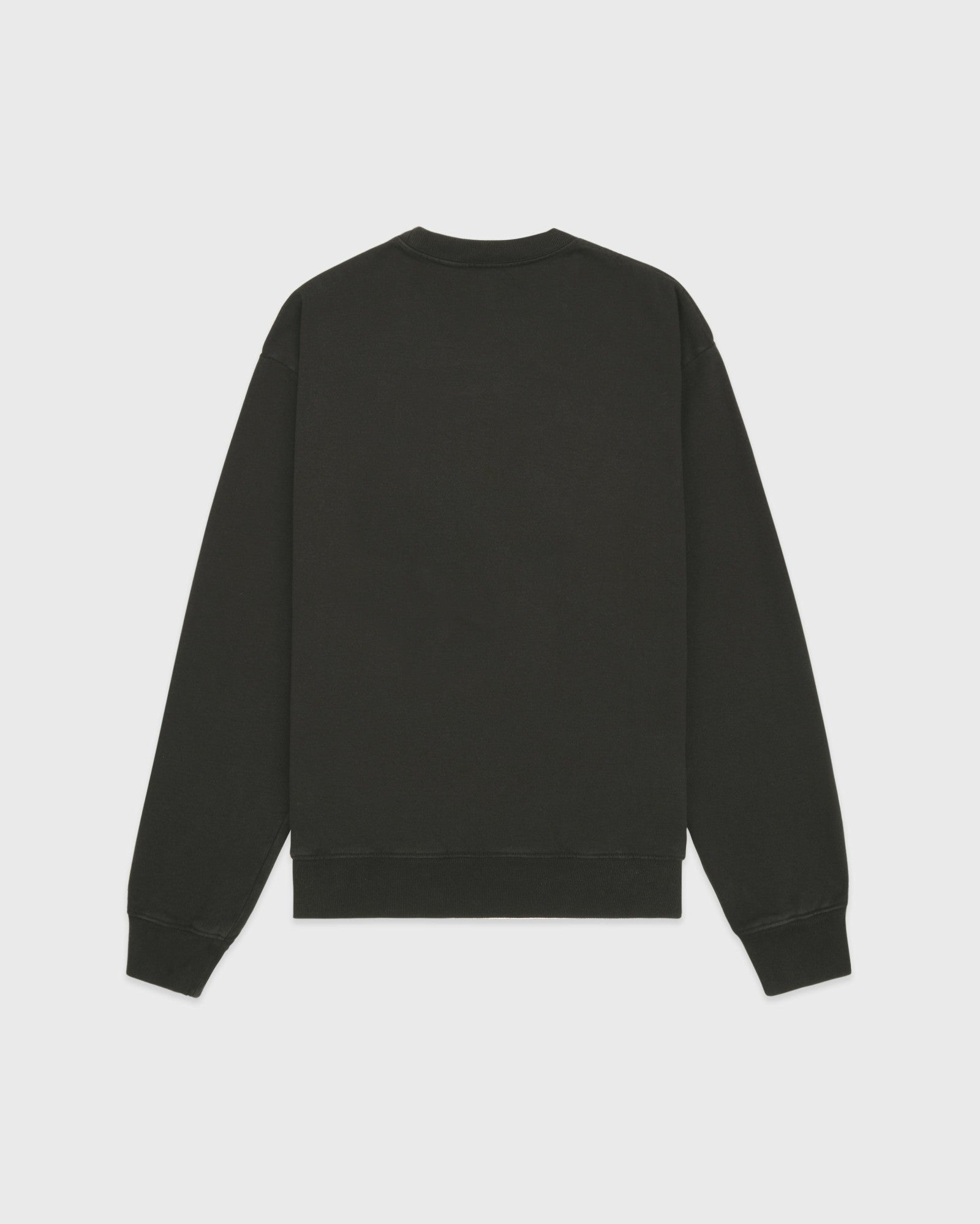 Serif Logo Embroidered Crewneck - Faded Black/White