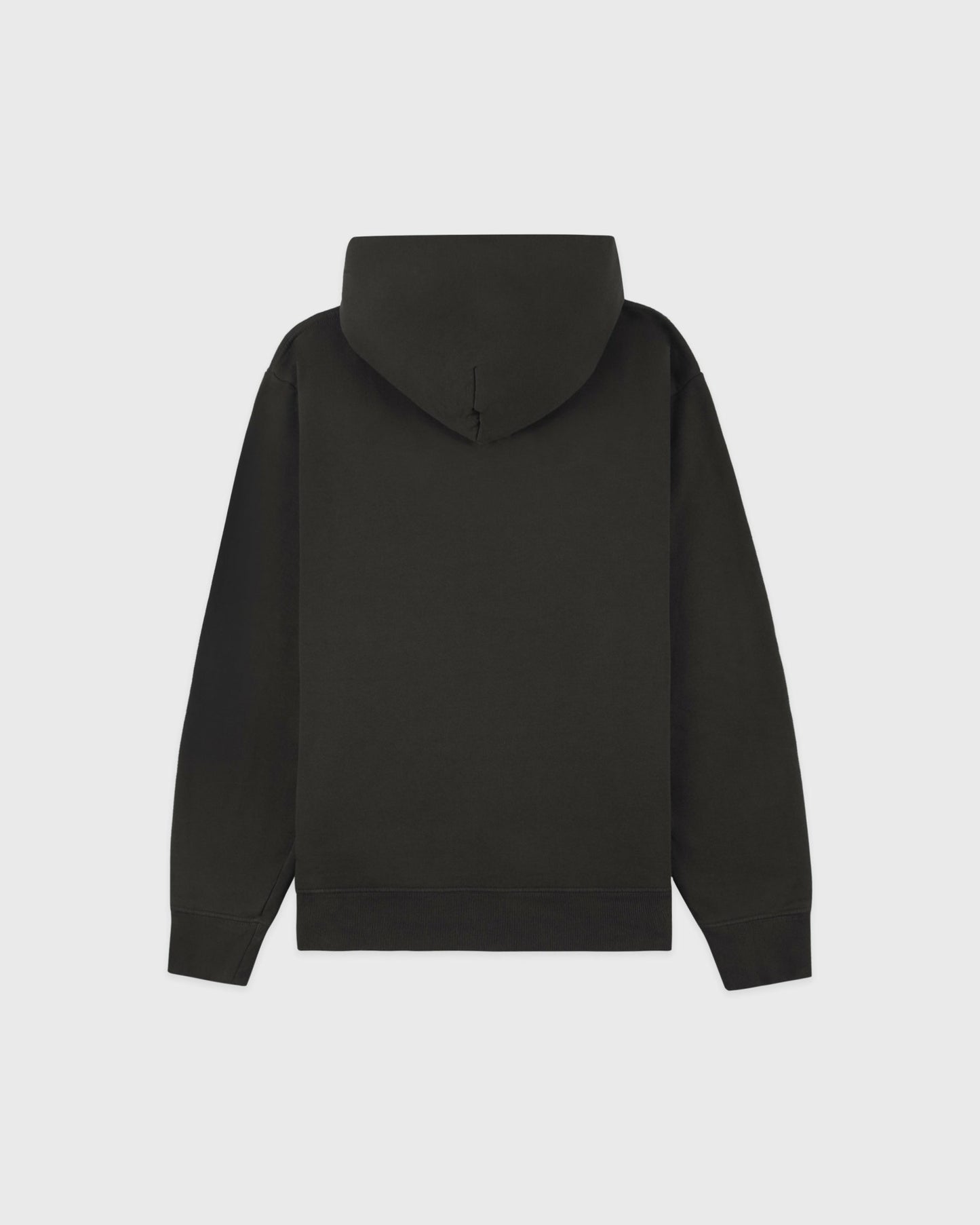 Serif Logo Embroidered Hoodie - Faded Black/White