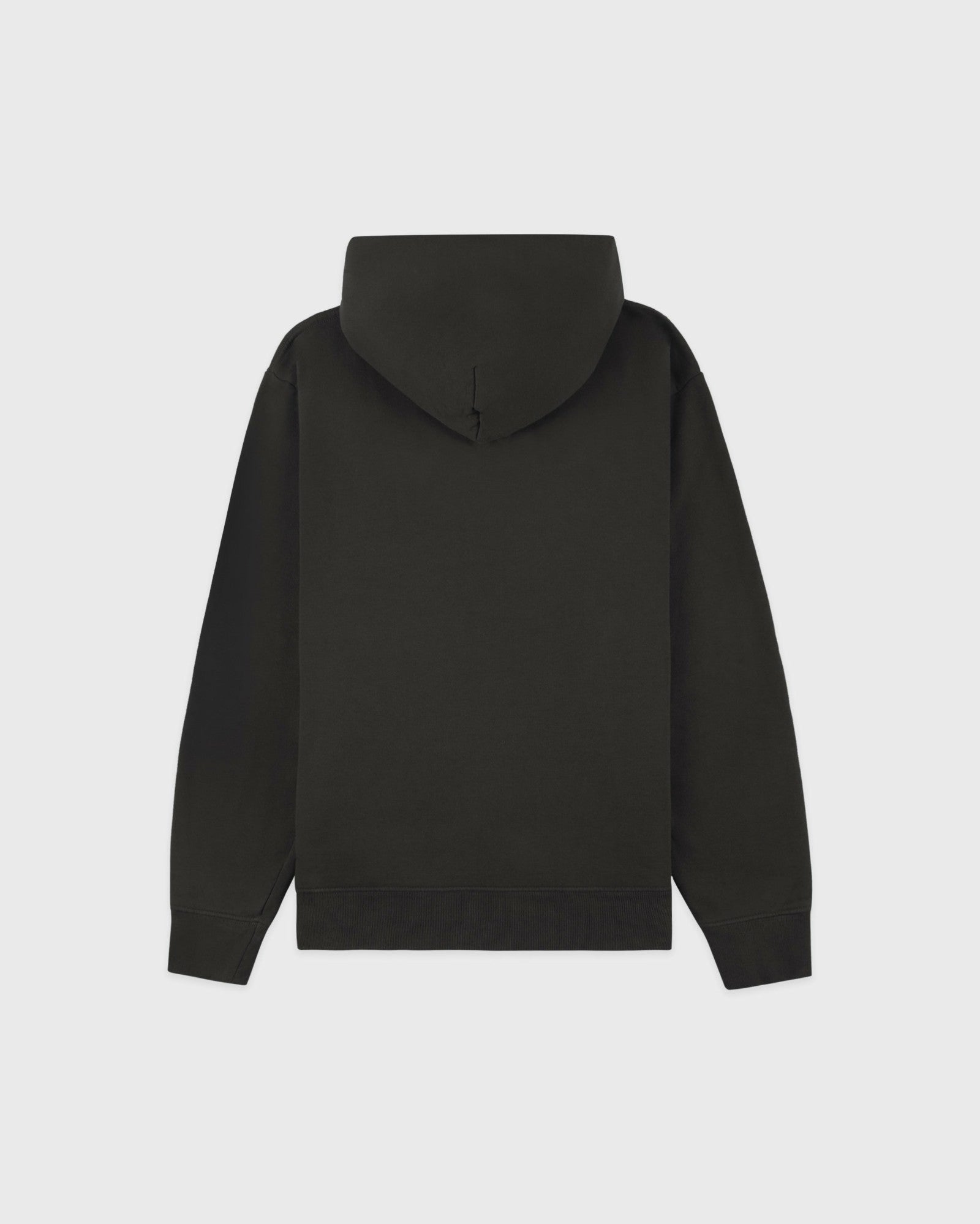Serif Logo Embroidered Hoodie - Faded Black/White