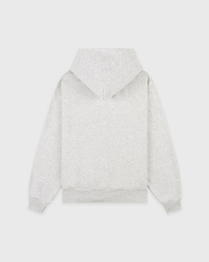 Serif Logo Embroidered Zip Hoodie - Heather Gray/Navy