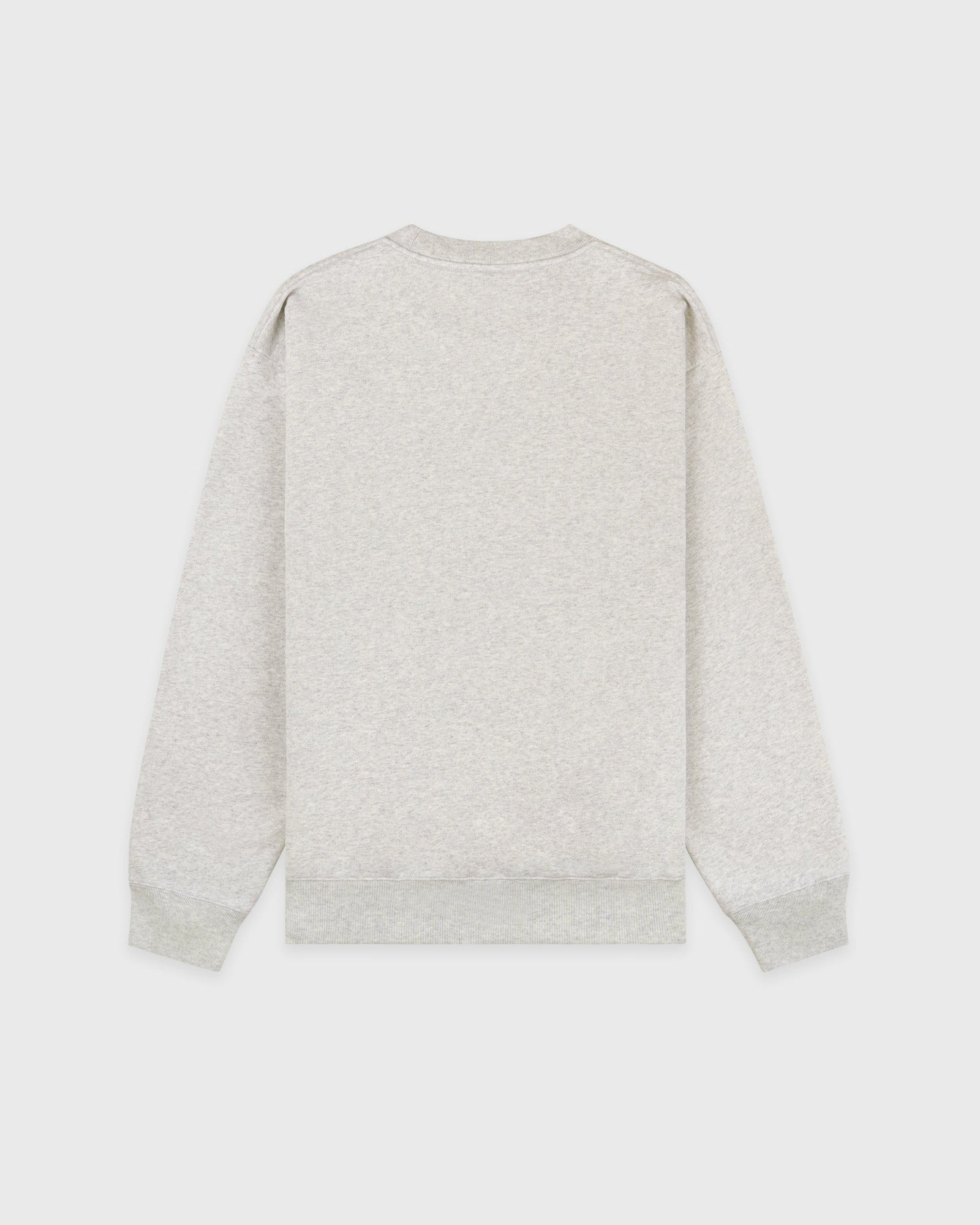 Serif Logo Embroidered Crewneck - Heather Gray/Navy