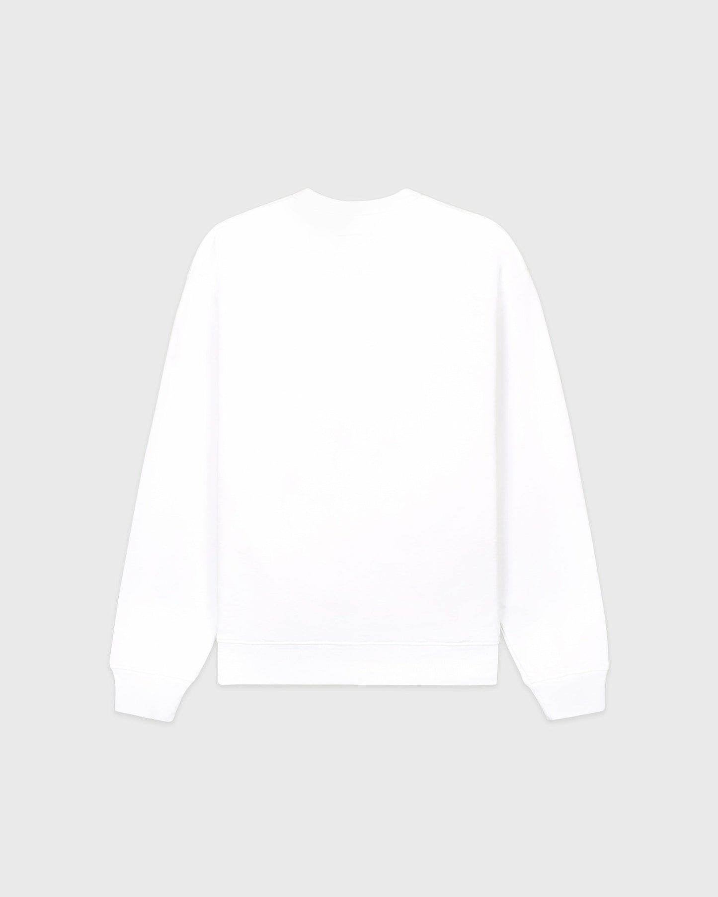 Serif Logo Embroidered Crewneck - White/Navy