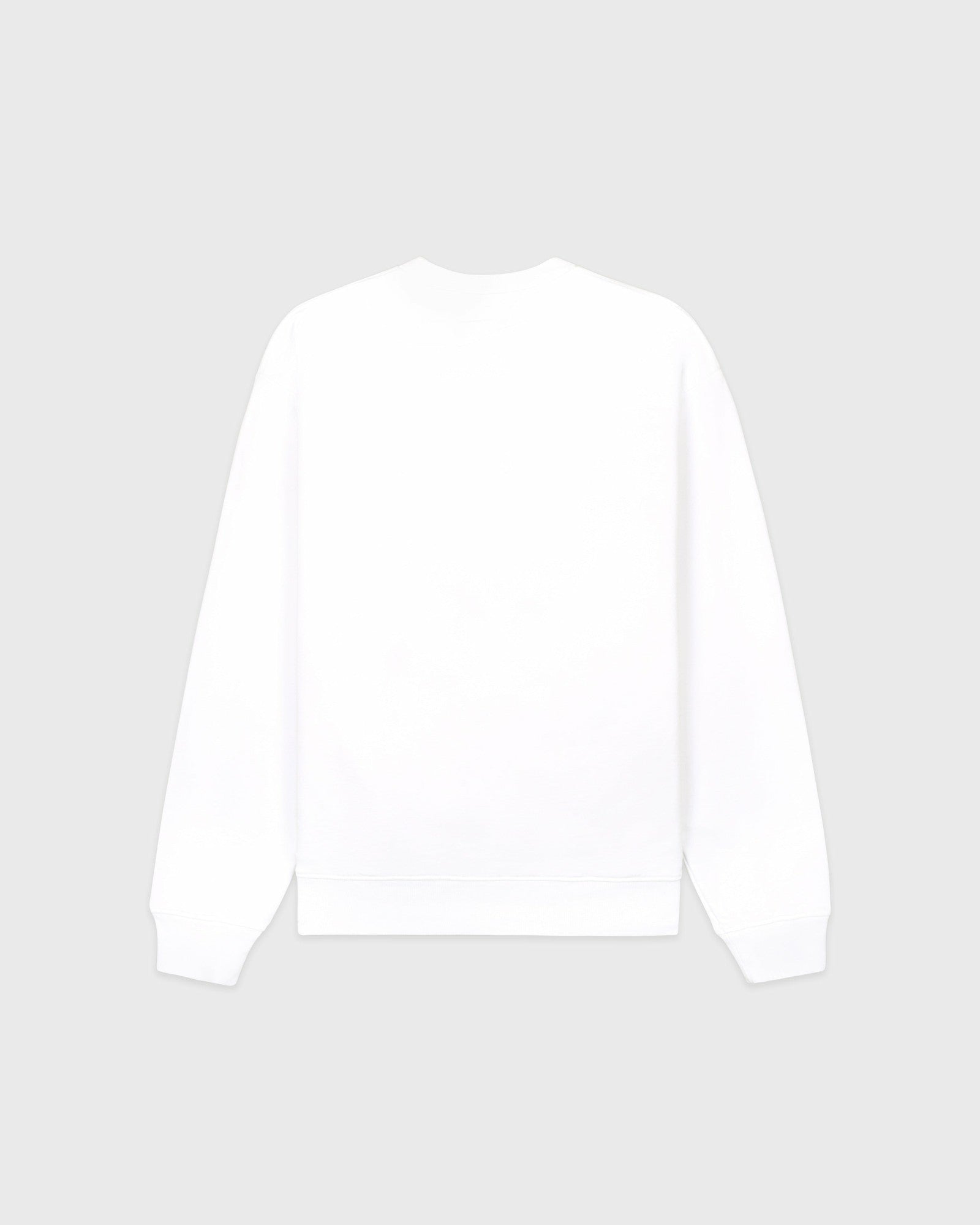 Serif Logo Embroidered Crewneck - White/Navy