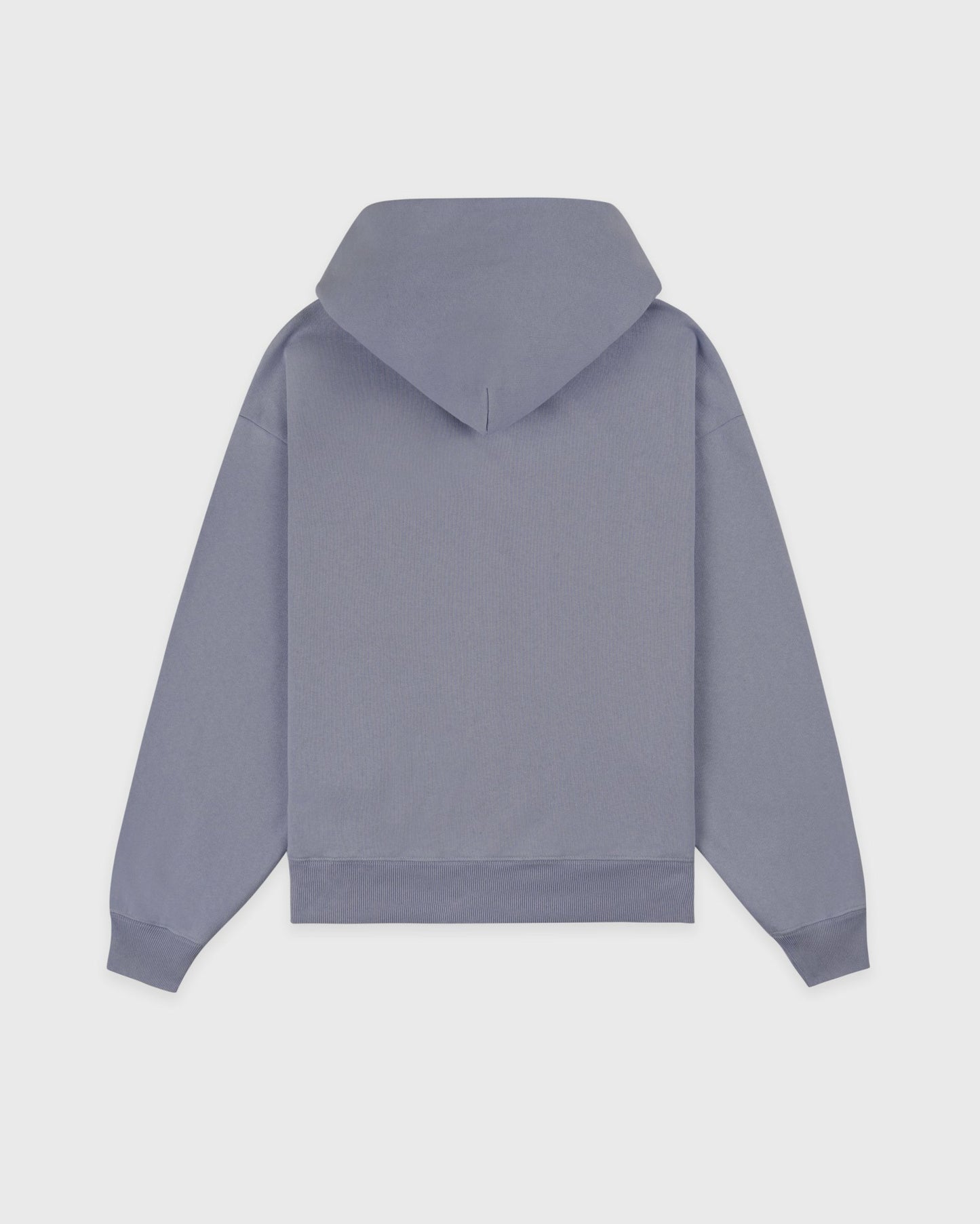 Serif Logo Embroidered Zip Hoodie - Faded Indigo/White