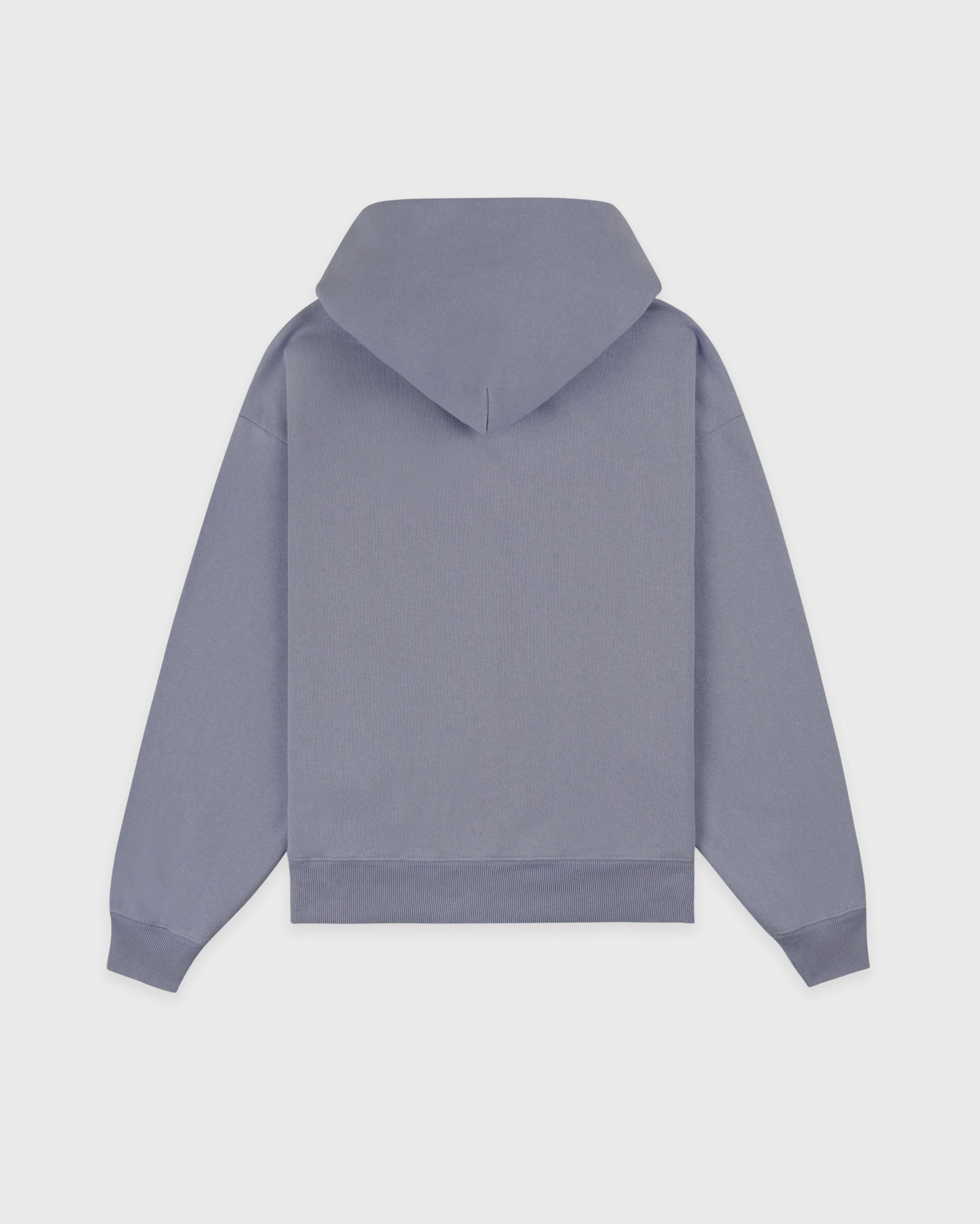Serif Logo Embroidered Zip Hoodie - Faded Indigo/White