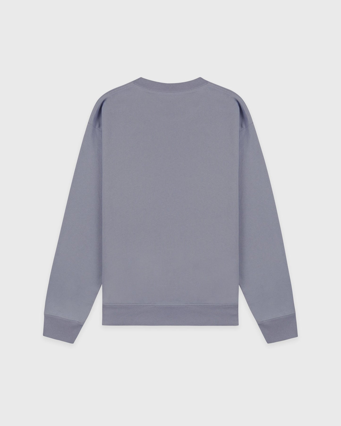 Serif Logo Embroidered Crewneck - Faded Indigo/White