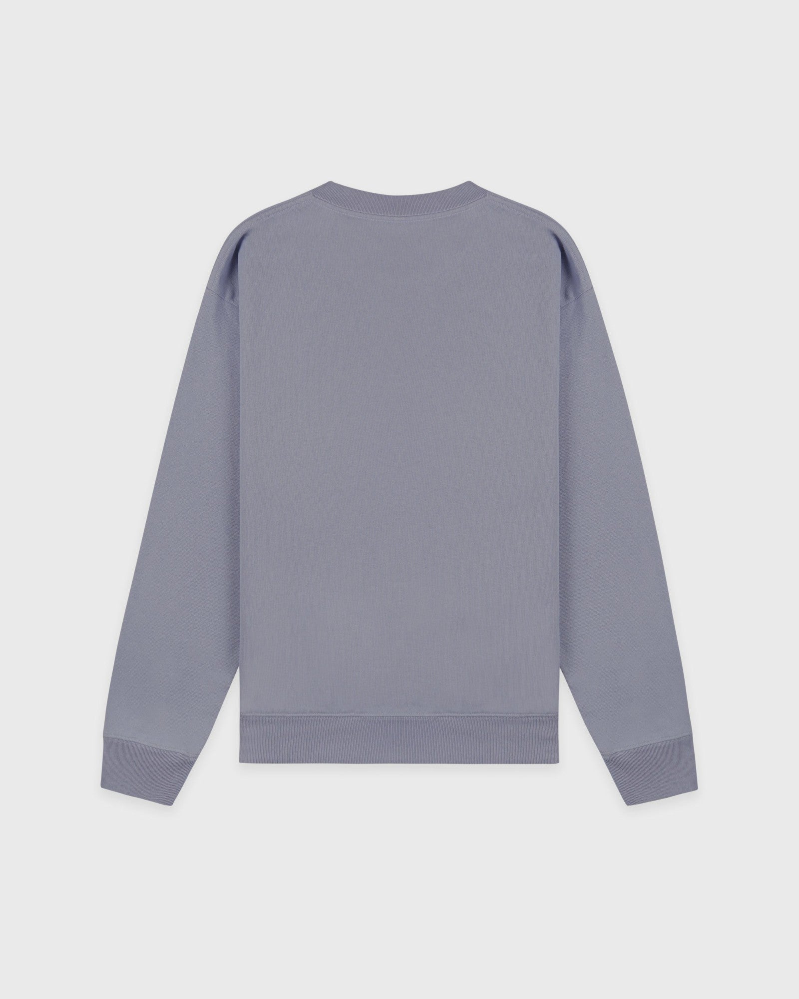 Serif Logo Embroidered Crewneck - Faded Indigo/White