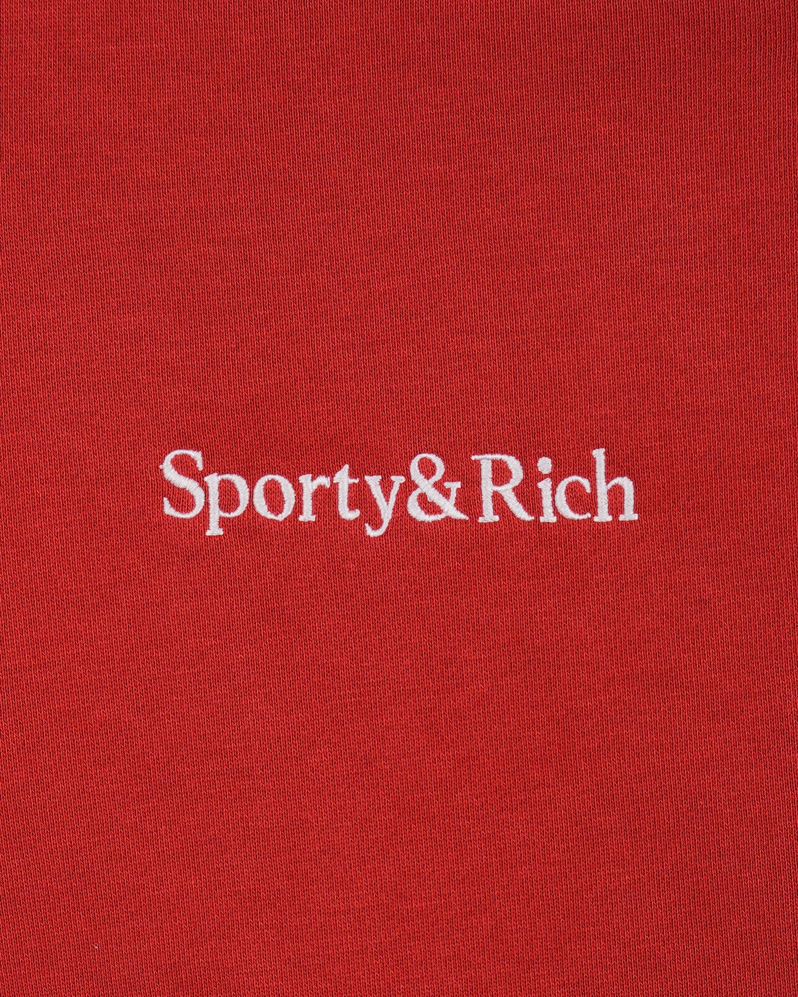 Serif Logo Embroidered Hoodie - Faded Merlot/White