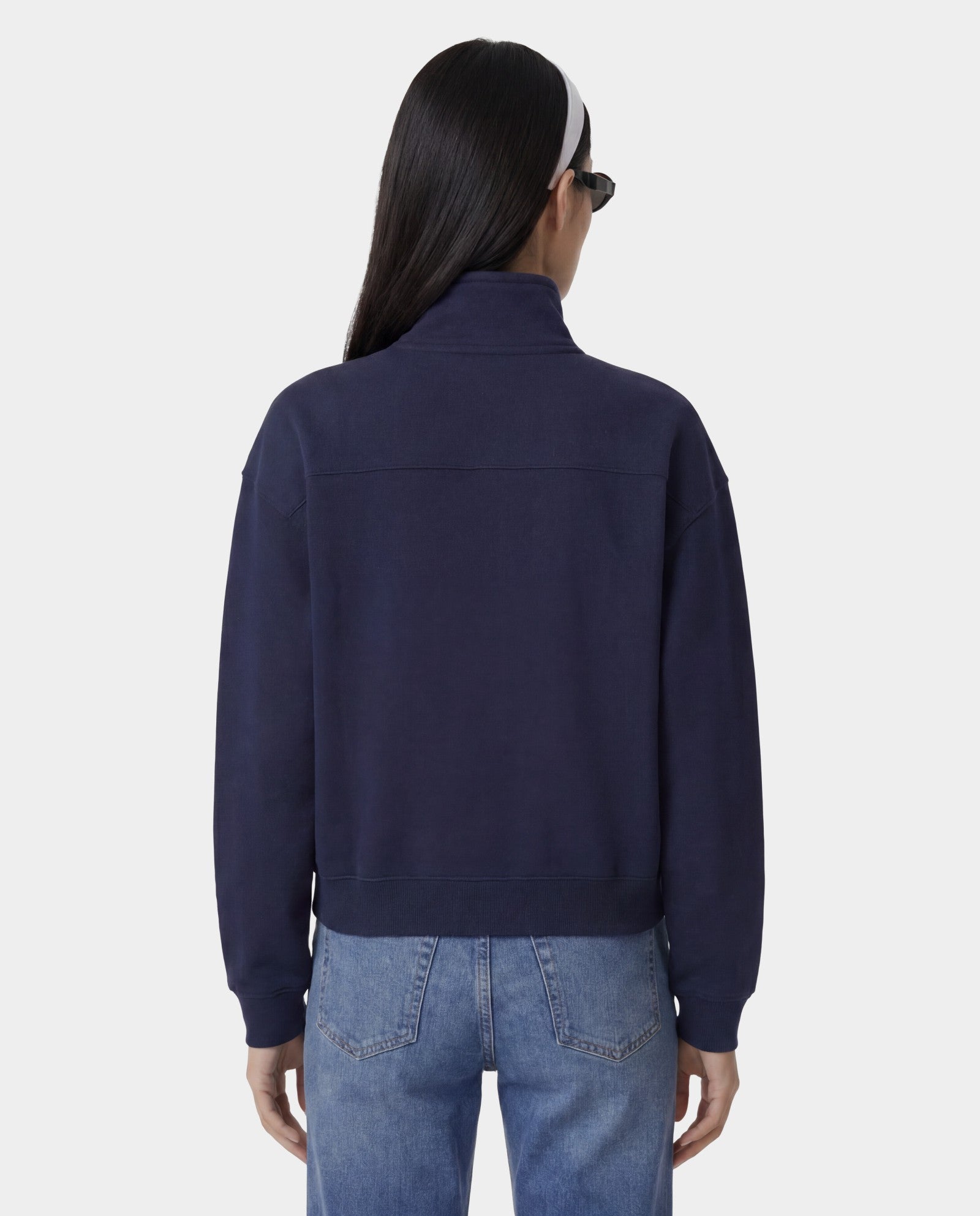 NY Crest Embroidered Quarter Zip - Dark Navy