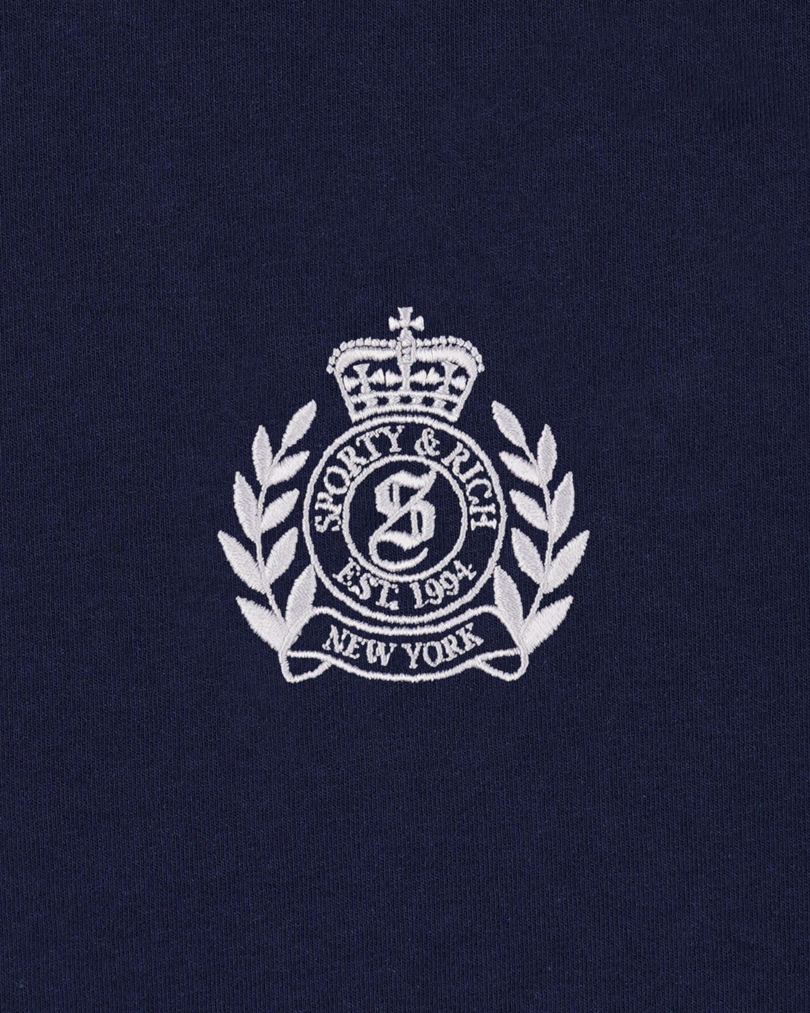 NY Crest Embroidered Quarter Zip - Dark Navy