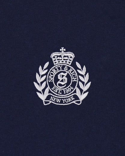 NY Crest Embroidered Quarter Zip - Dark Navy