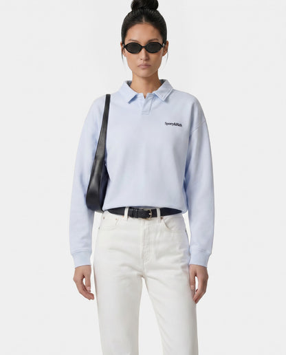 Serif Logo Embroidered Polo - Ciel