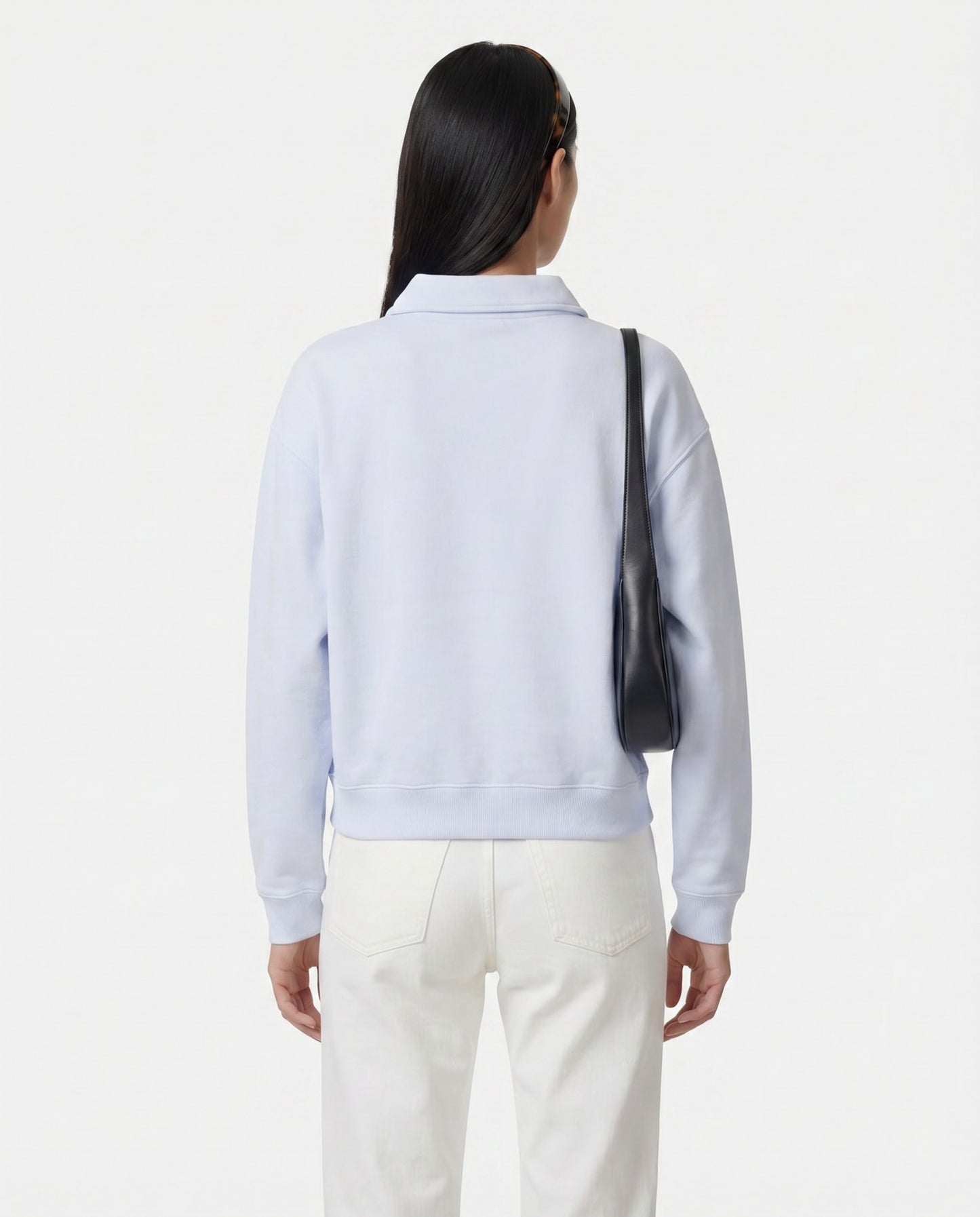 Serif Logo Embroidered Polo - Ciel