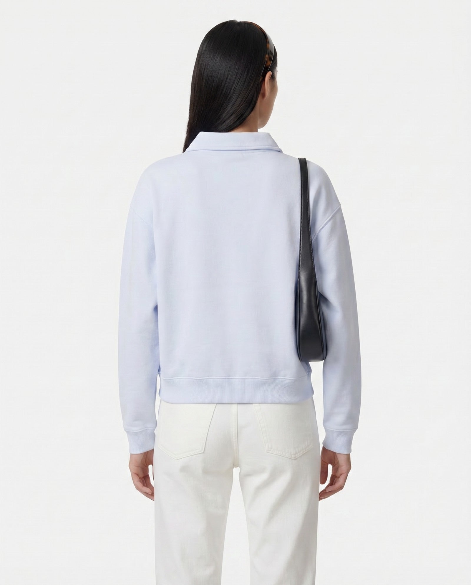 Serif Logo Embroidered Polo - Ciel