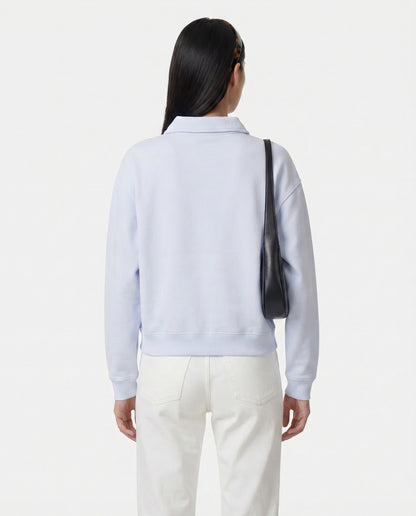Serif Logo Embroidered Polo - Ciel
