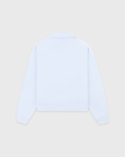 Serif Logo Embroidered Polo - Ciel