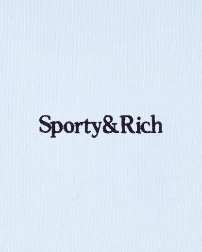 Serif Logo Embroidered Polo - Ciel
