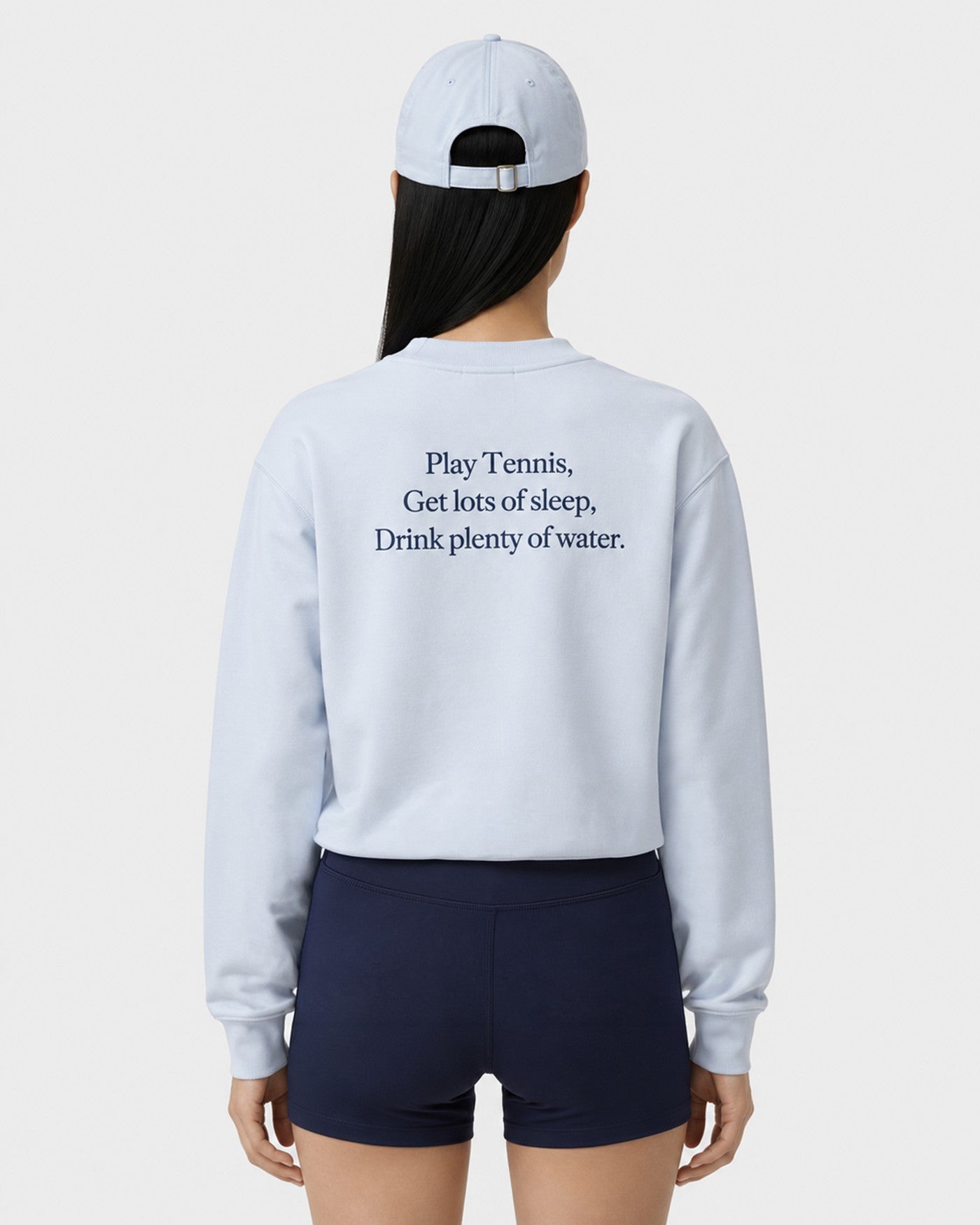 Play Tennis Crewneck - Ciel/Navy