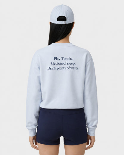 Play Tennis Crewneck - Ciel/Navy