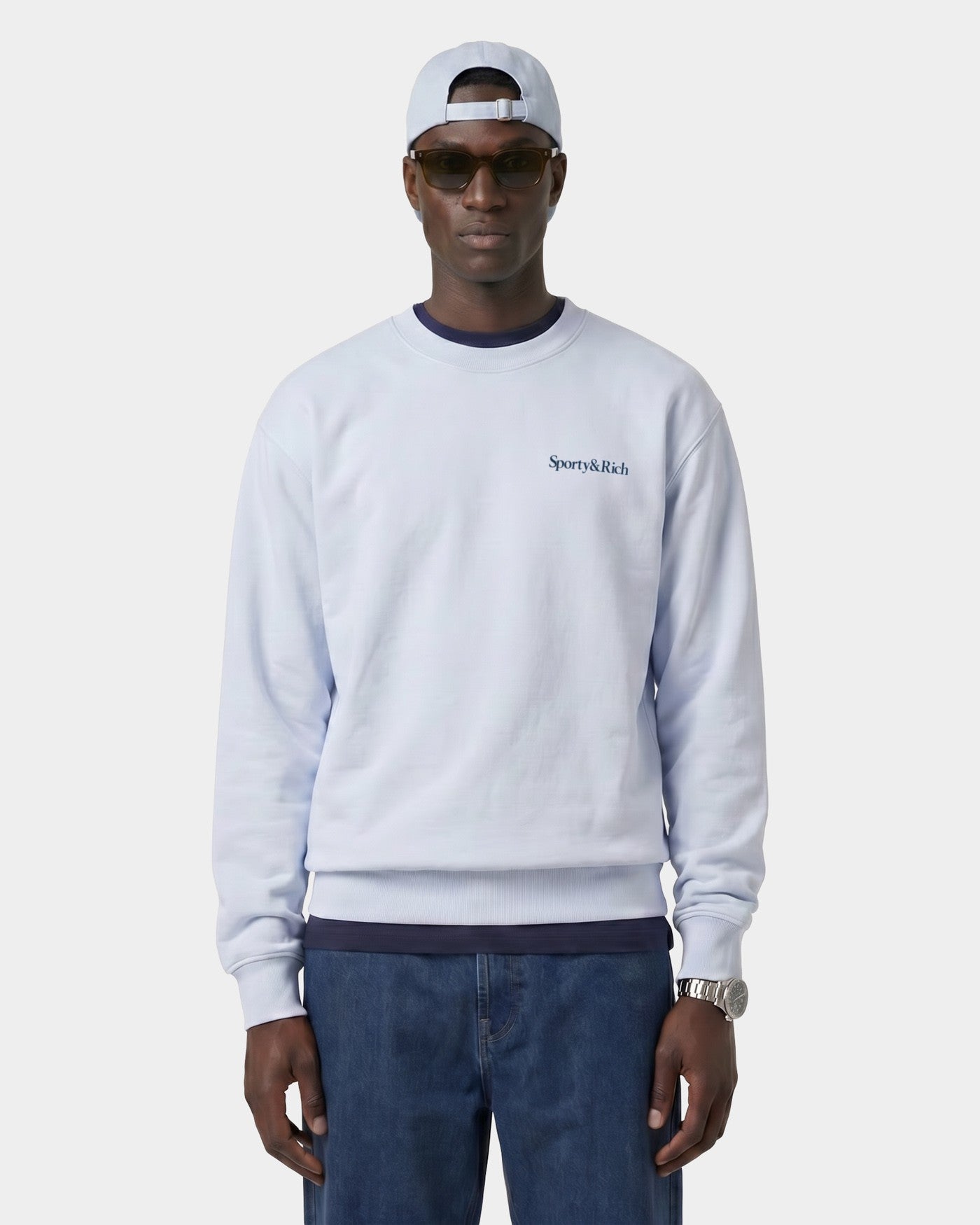 Play Tennis Crewneck - Ciel/Navy