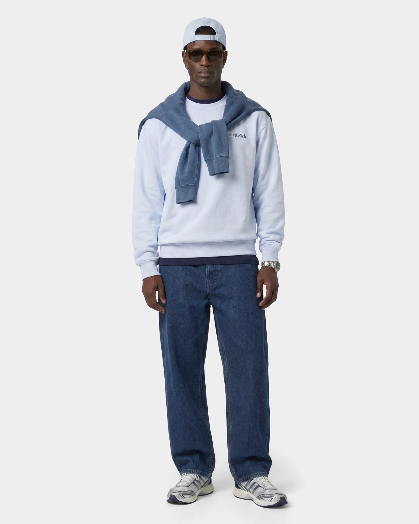 Play Tennis Crewneck - Ciel/Navy