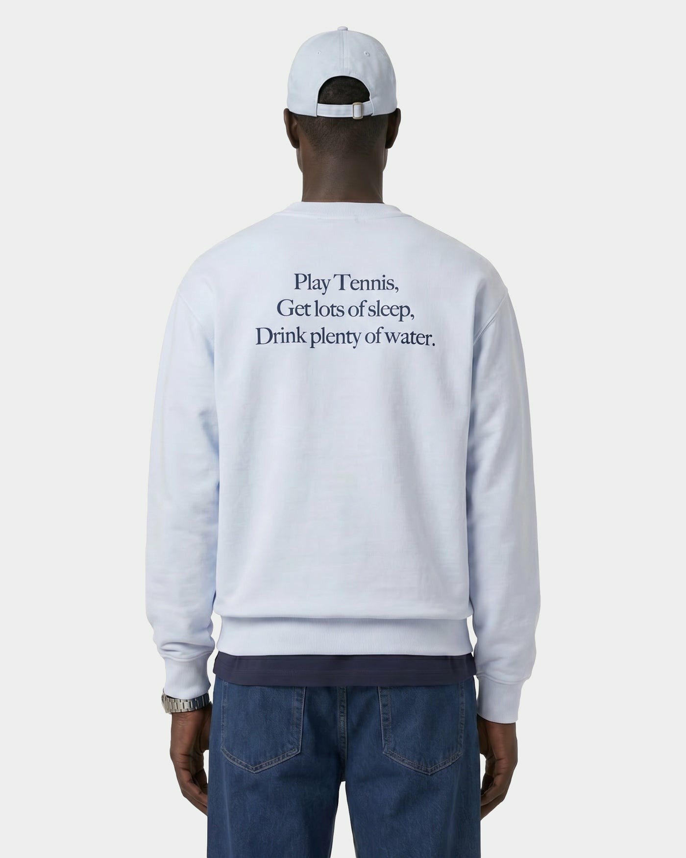 Play Tennis Crewneck - Ciel/Navy