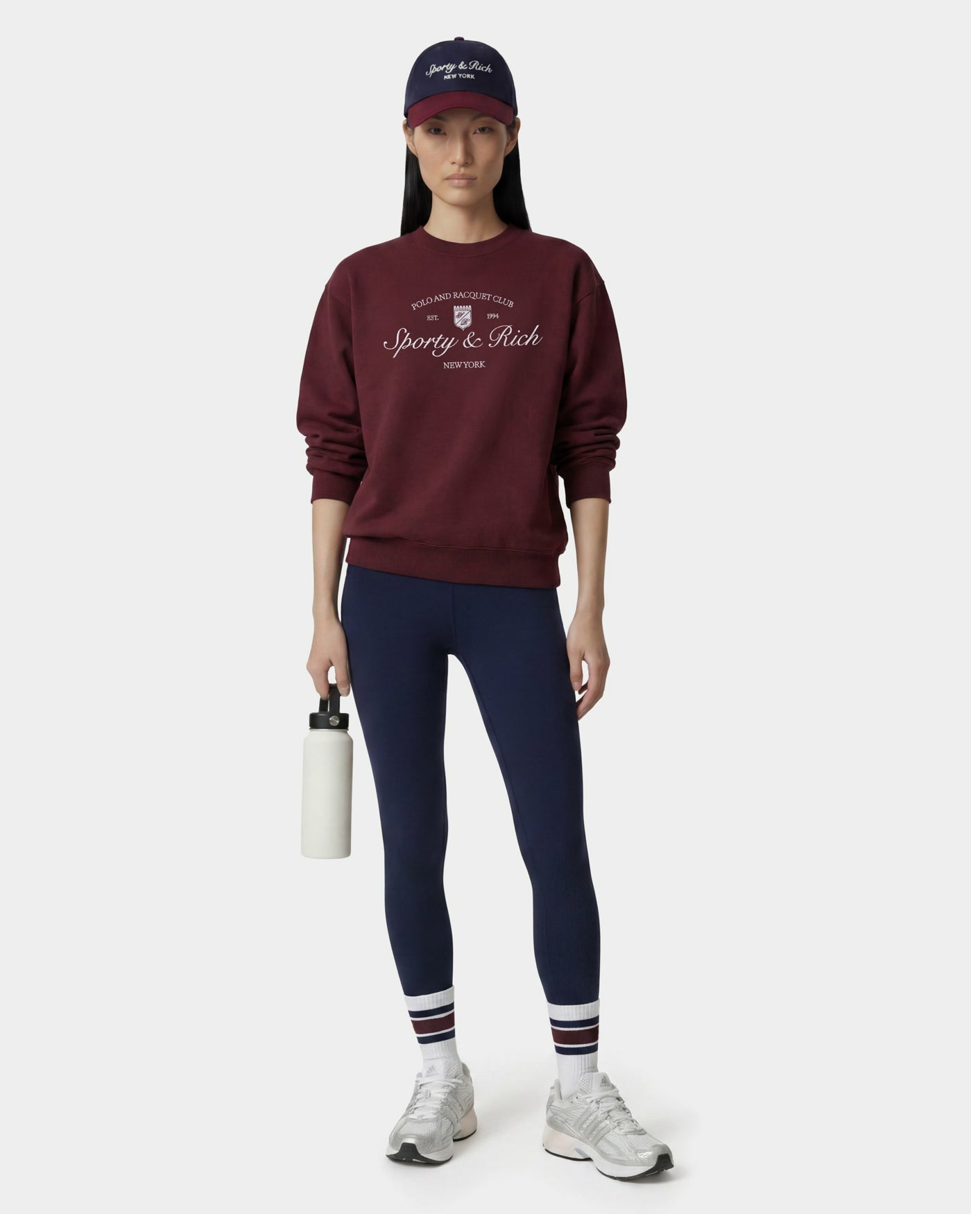 Syracuse Embroidered Crewneck - Bordeaux/White