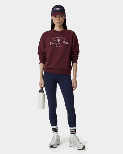 Syracuse Embroidered Crewneck - Bordeaux/White
