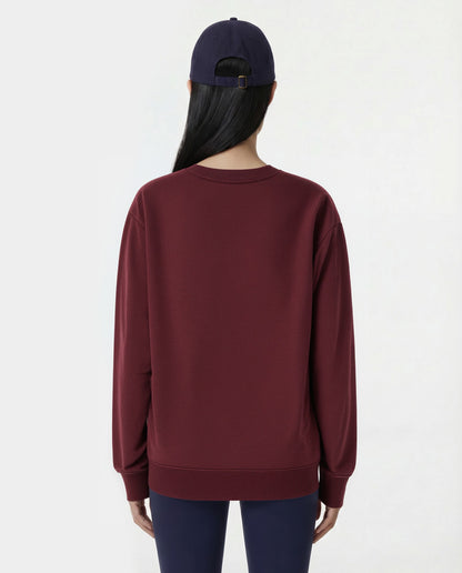 Syracuse Embroidered Crewneck - Bordeaux/White