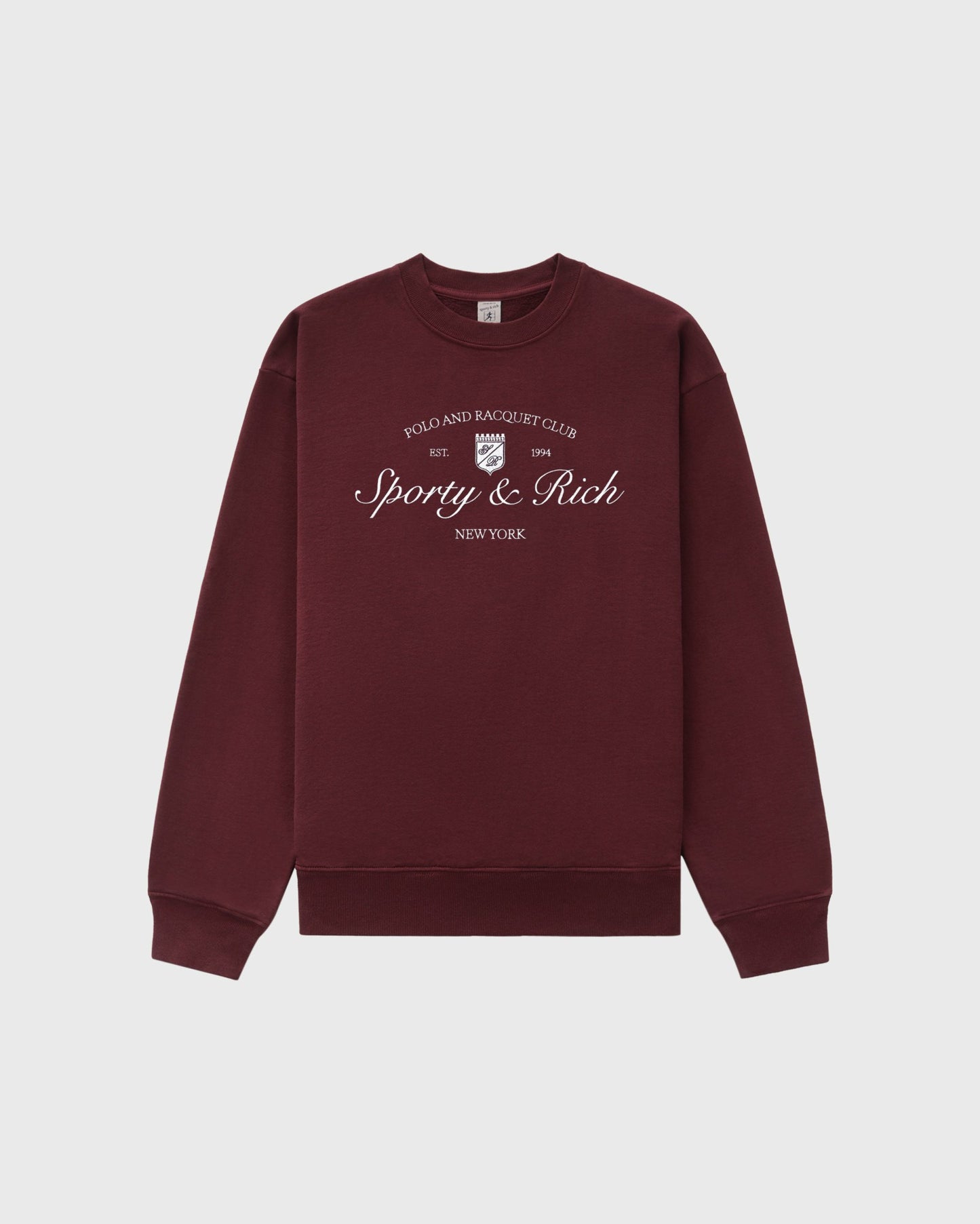 Syracuse Embroidered Crewneck - Bordeaux/White