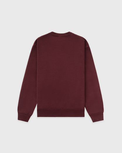 Syracuse Embroidered Crewneck - Bordeaux/White