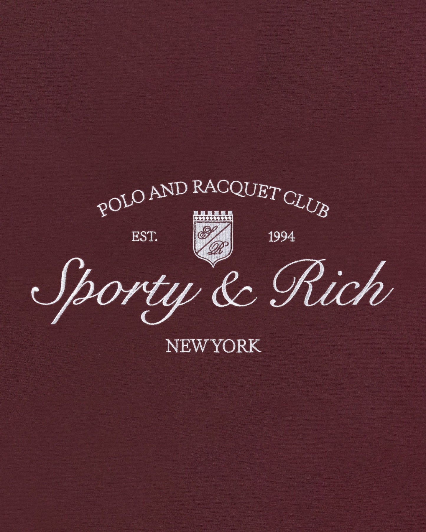Syracuse Embroidered Crewneck - Bordeaux/White