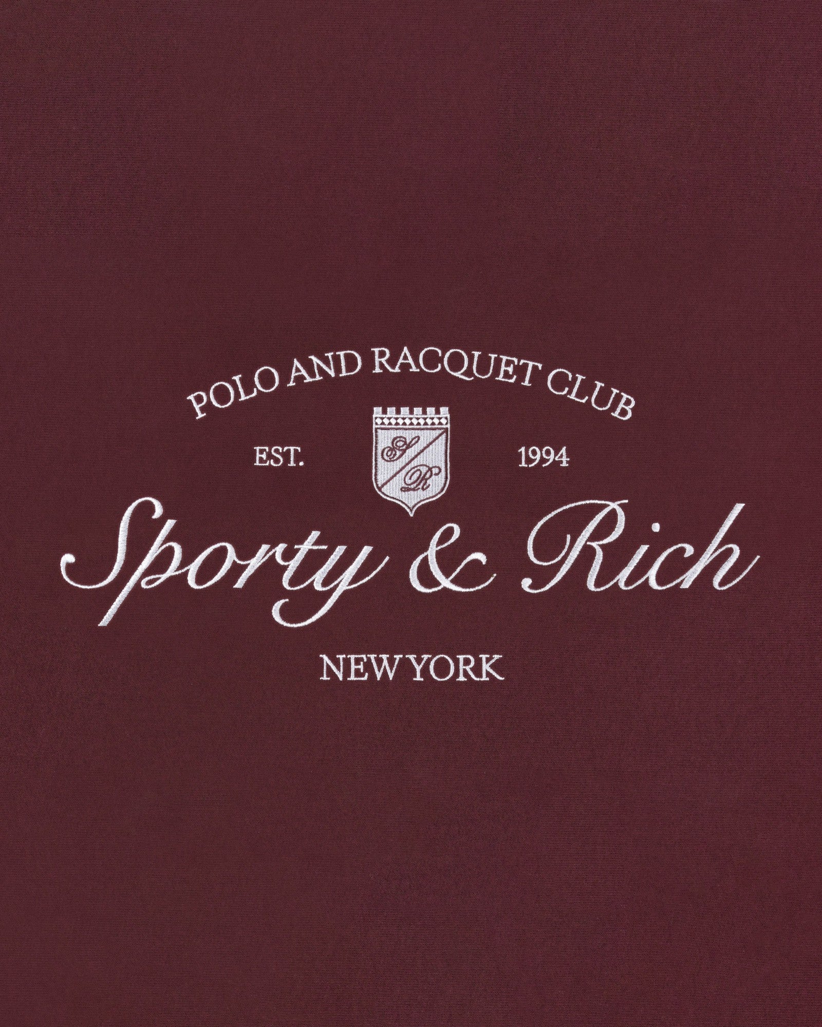 Syracuse Embroidered Crewneck - Bordeaux/White