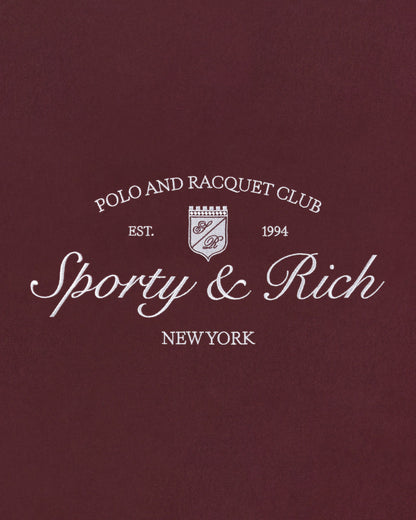 Syracuse Embroidered Crewneck - Bordeaux/White