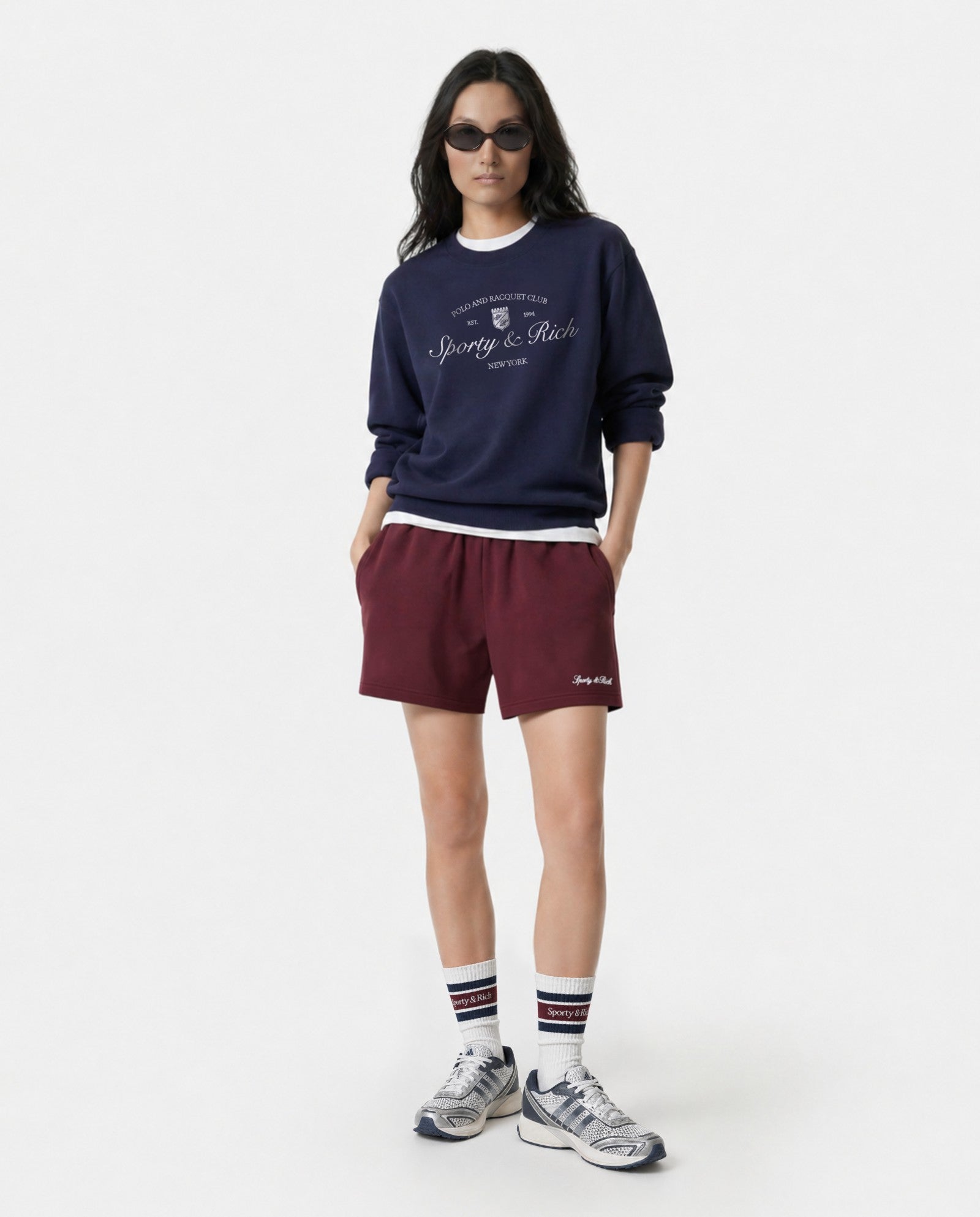Syracuse Embroidered Crewneck - Navy/White