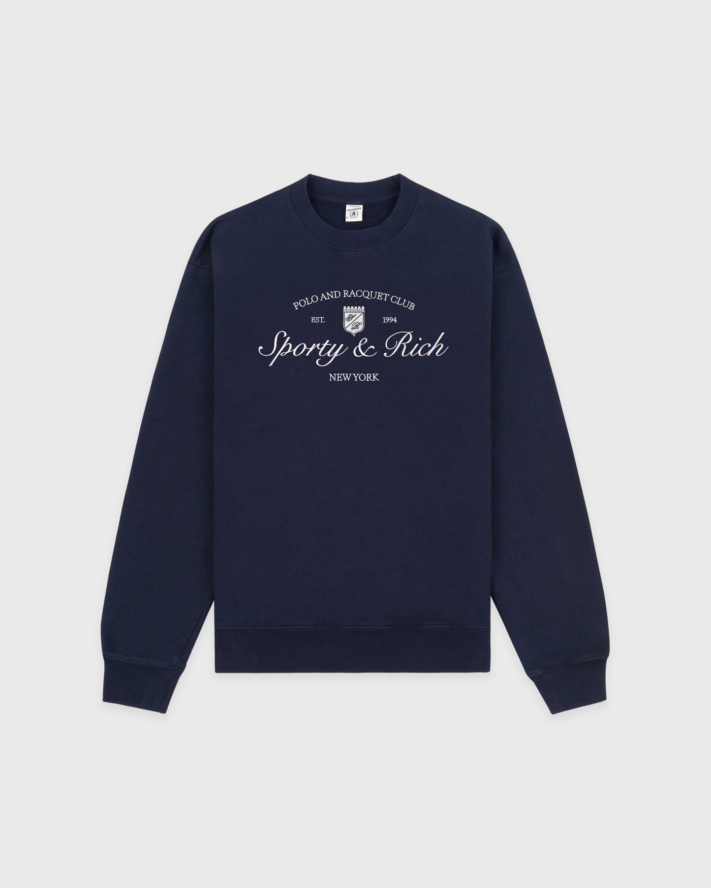 Syracuse Embroidered Crewneck - Navy/White