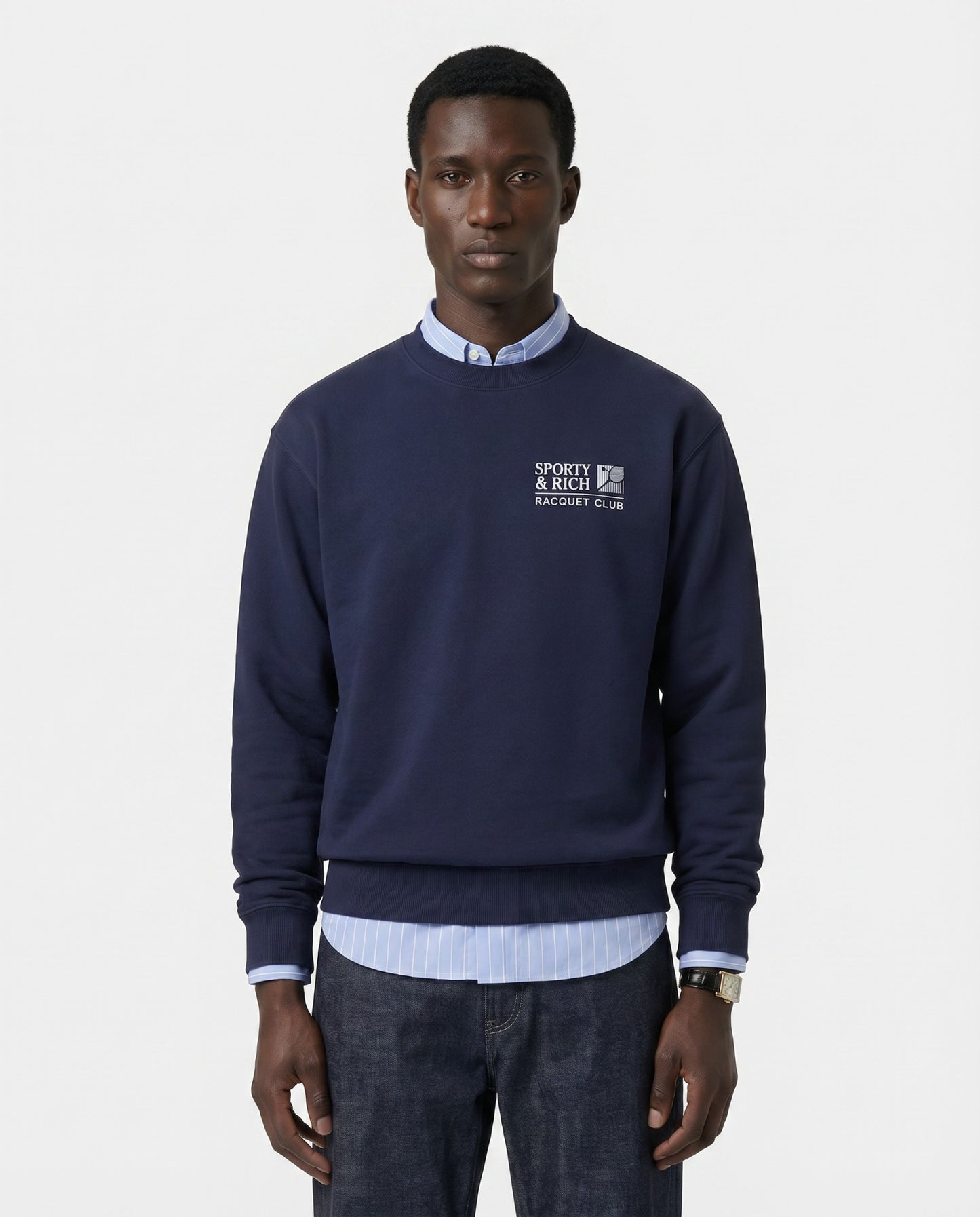 Promo Crewneck - Navy/White