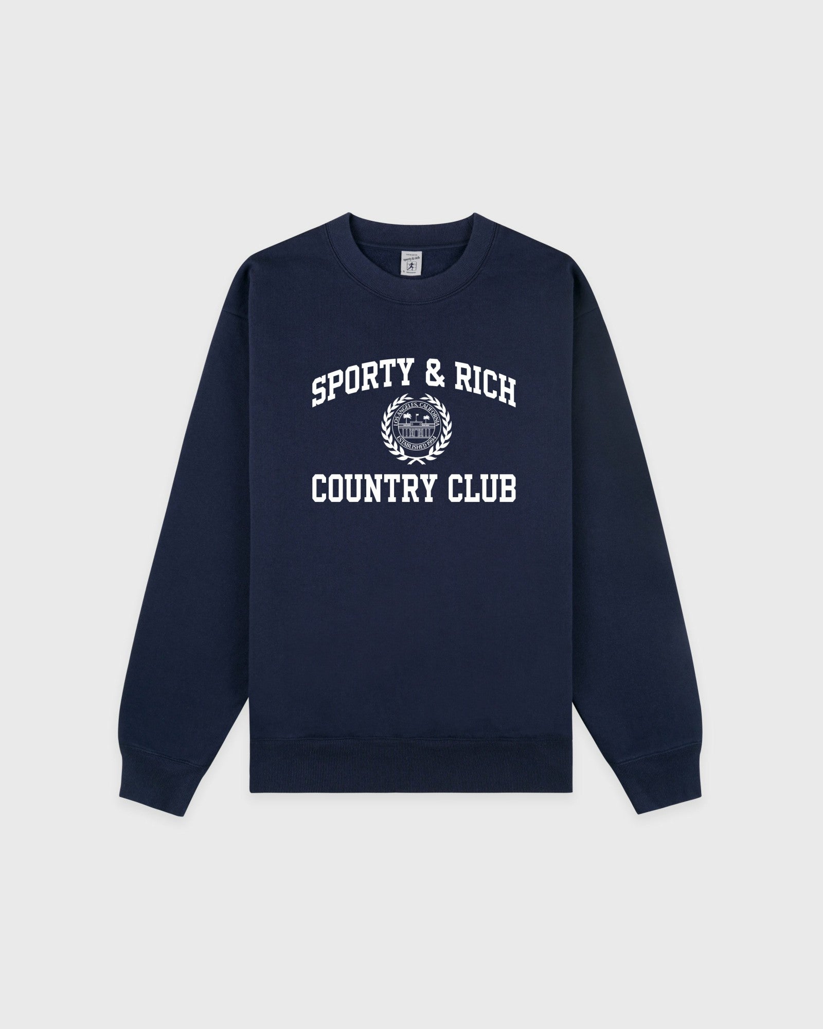 Varsity Crest Crewneck - Navy/White
