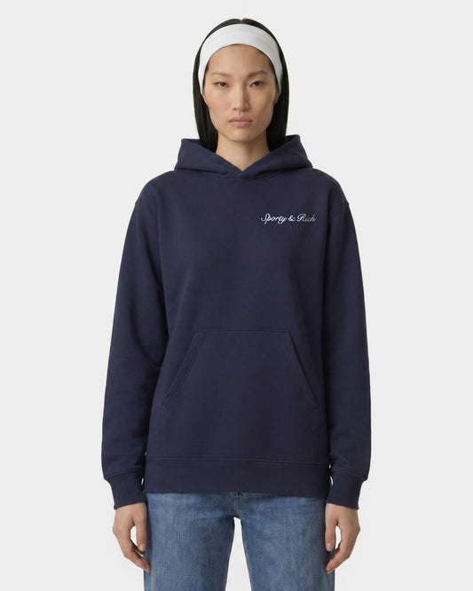 Syracuse Embroidered Hoodie - Navy/White
