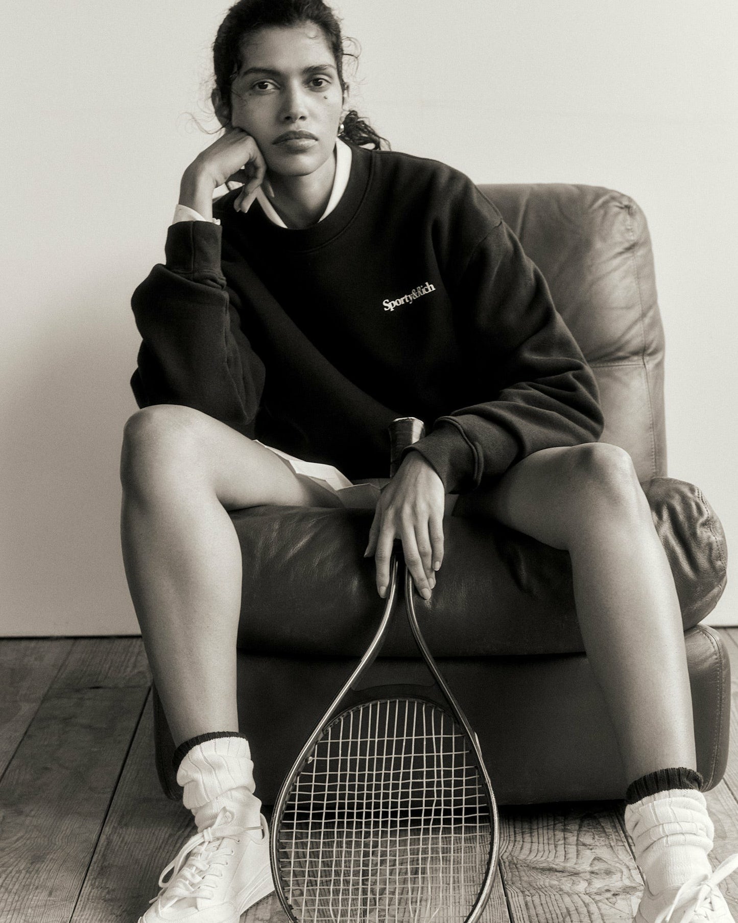 Play Tennis Crewneck - Navy/White